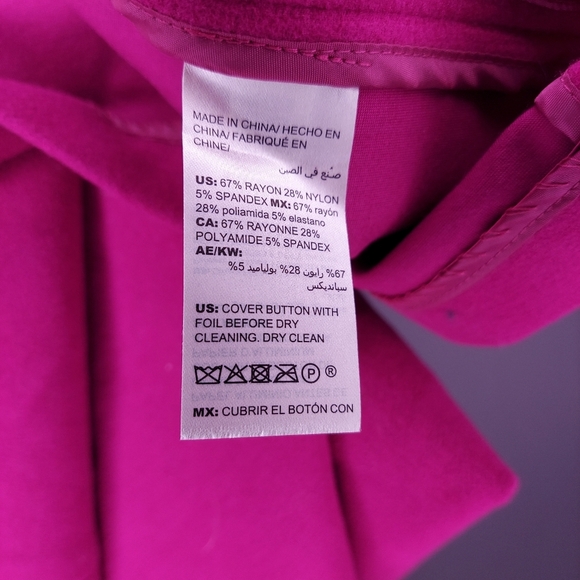Chicos Jacket 3P XLP Women Pink One Button Vneck Collar Pocket Stretch Knit - Picture 7 of 7